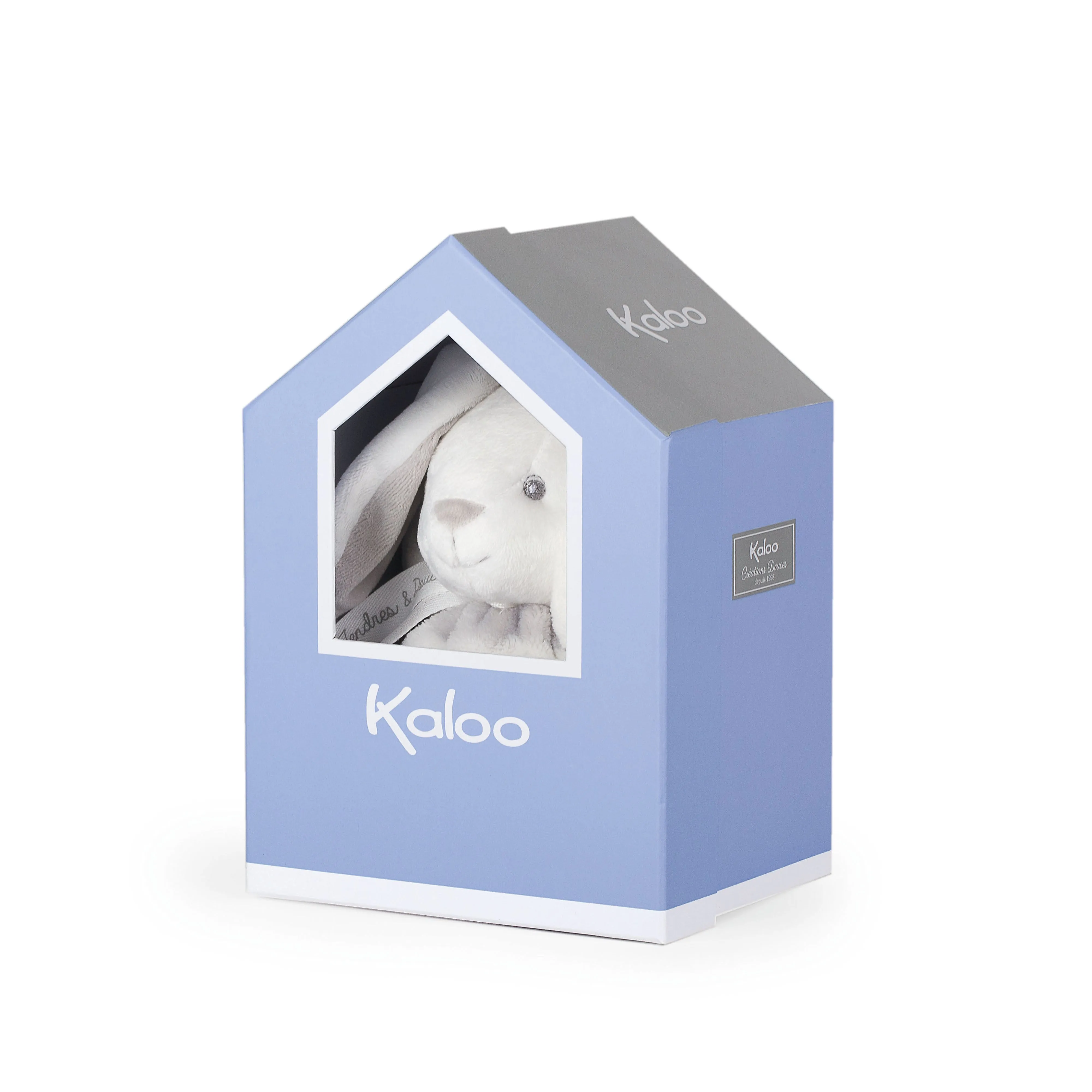 Kaloo Bebe Pastel Chubby Rabbit Grey and Cream Small
