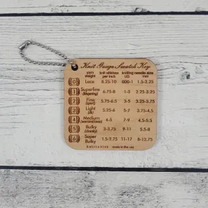 Katrinkles - Knit Gauge Swatch Key Mini Tool