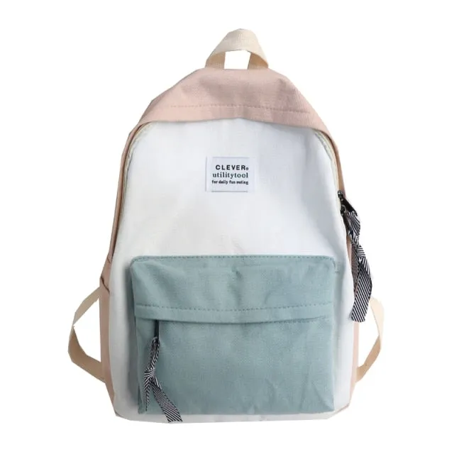 Kawaii Pastel Color Block Backpack