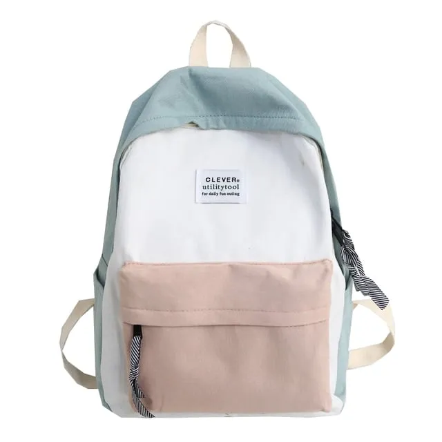 Kawaii Pastel Color Block Backpack