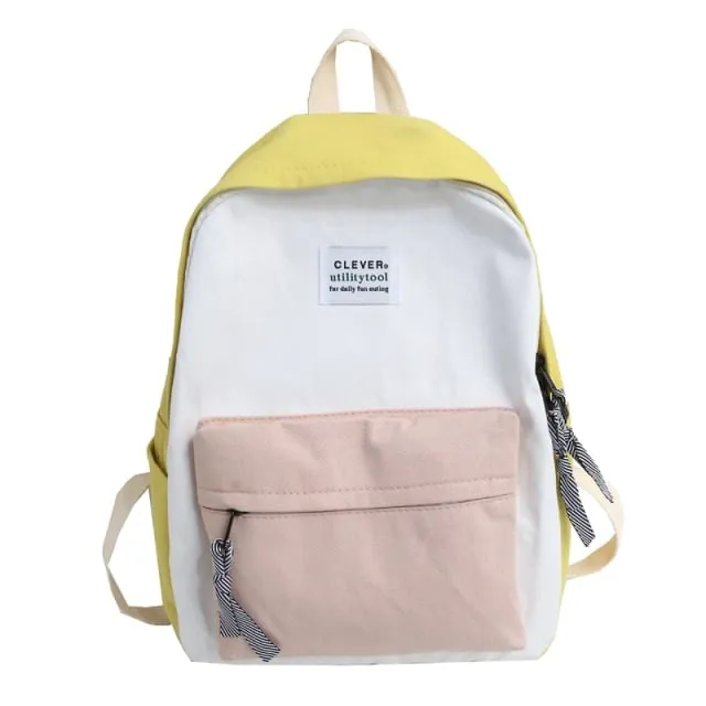 Kawaii Pastel Color Block Backpack