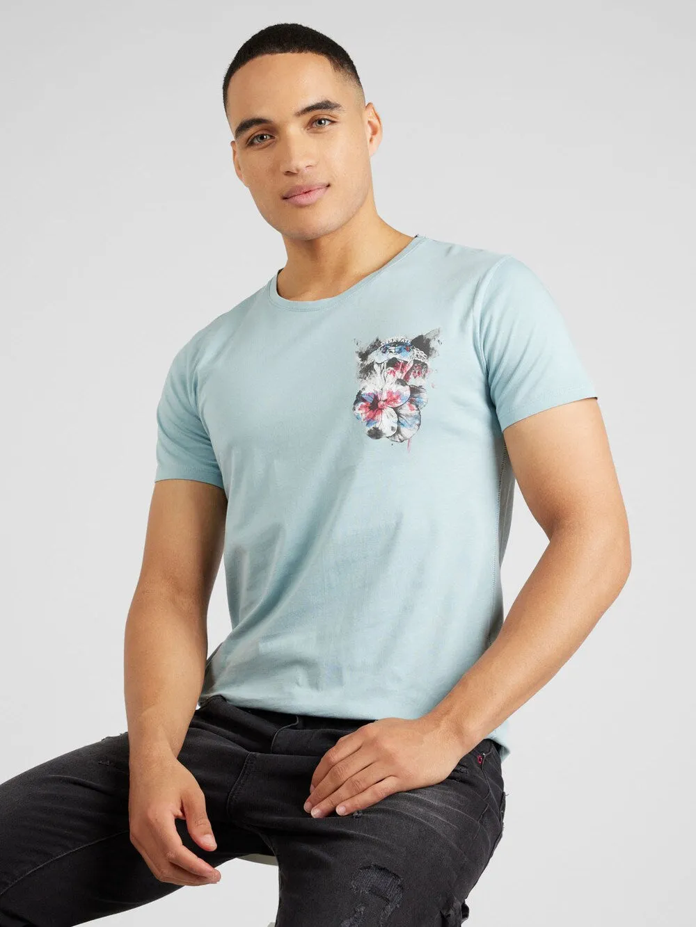 Key Largo DARK FATE T-shirt, pastel blue