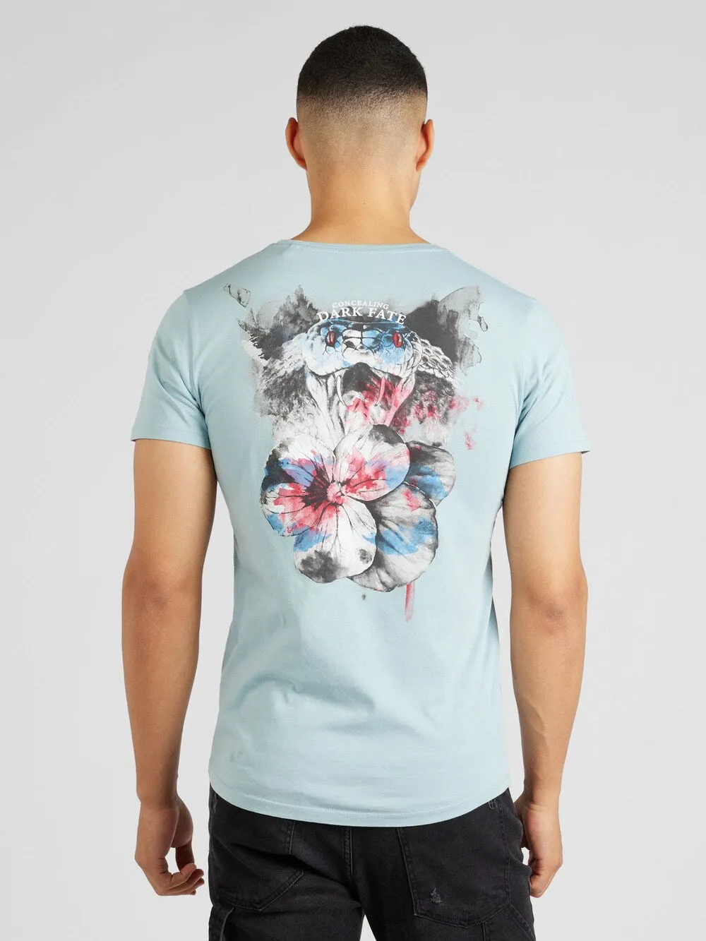 Key Largo DARK FATE T-shirt, pastel blue