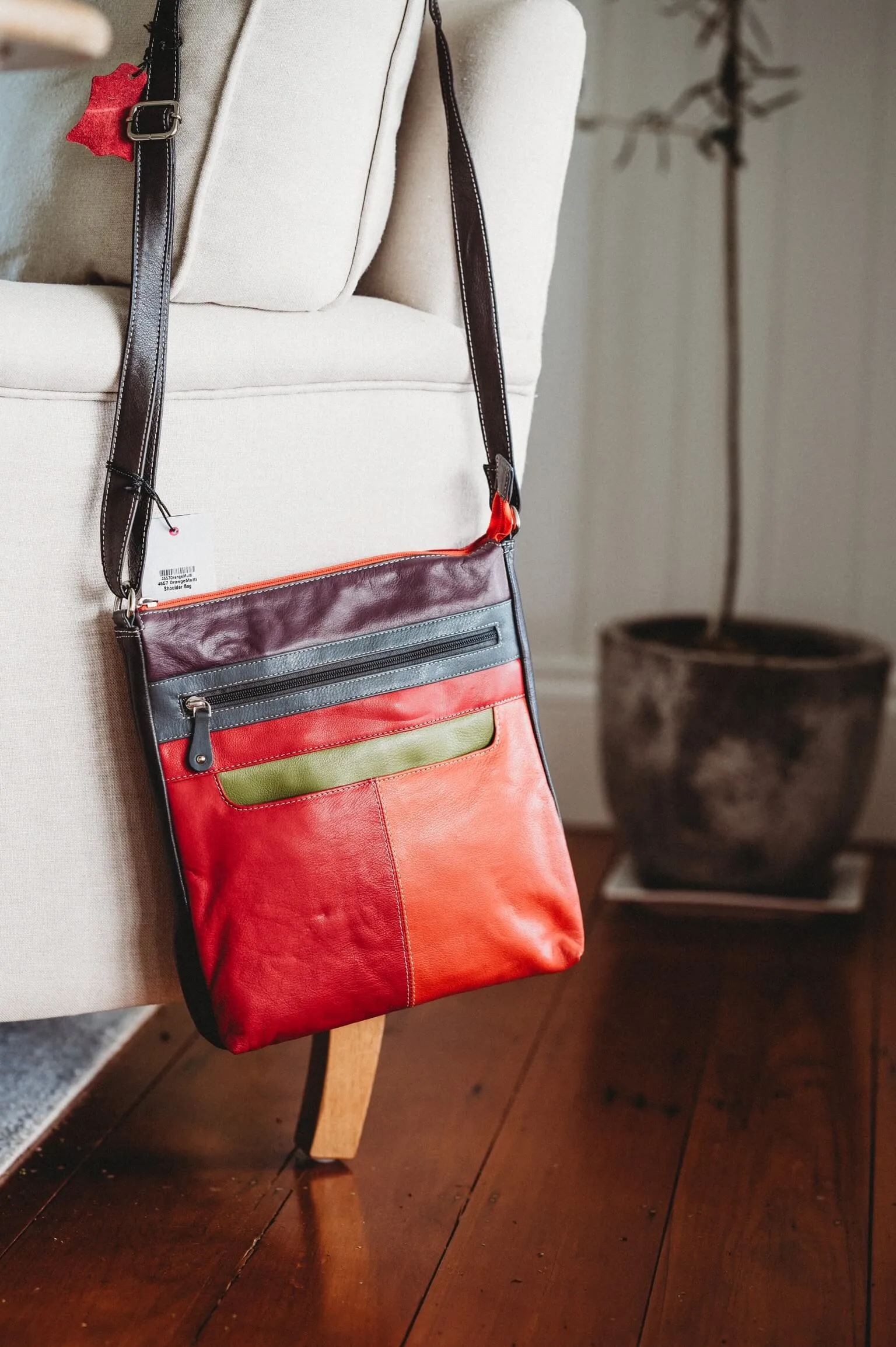 Leah Orange Multi Shoulder Bag