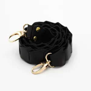 Leather Link strap - Black w Gold Fittings