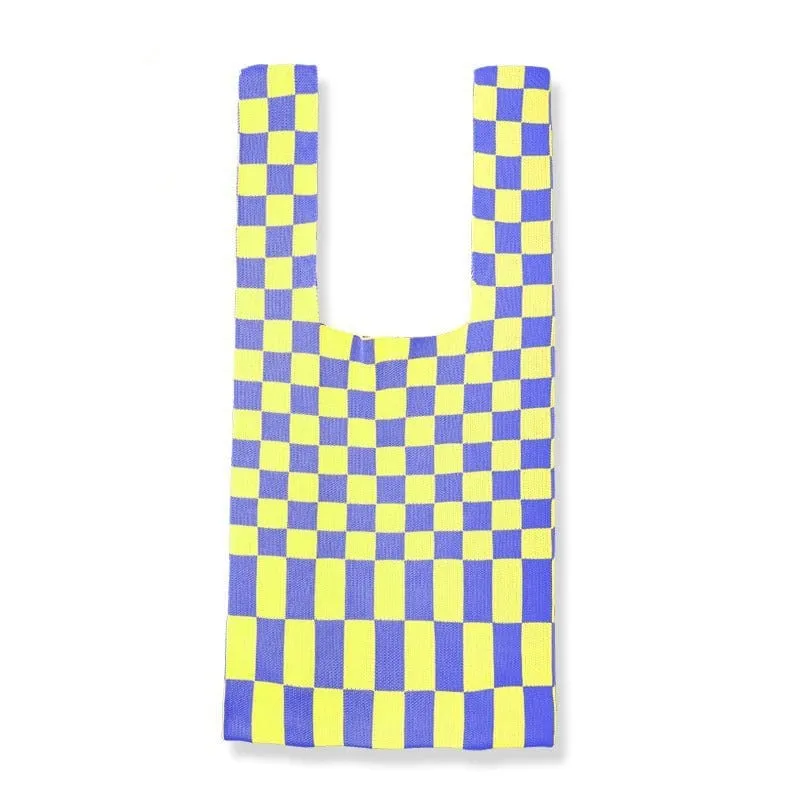 Lemandik Checkerboard Knitted Handbag