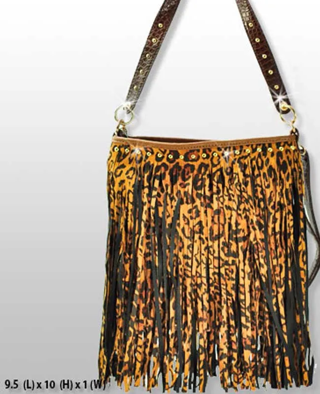 Leopard Frayed Handbag