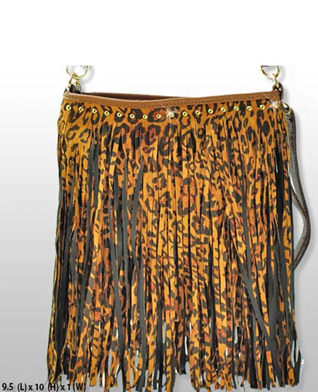 Leopard Frayed Handbag