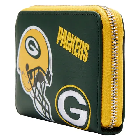 LF NFL Greenbay Packers Patches ZipAround Wallet
