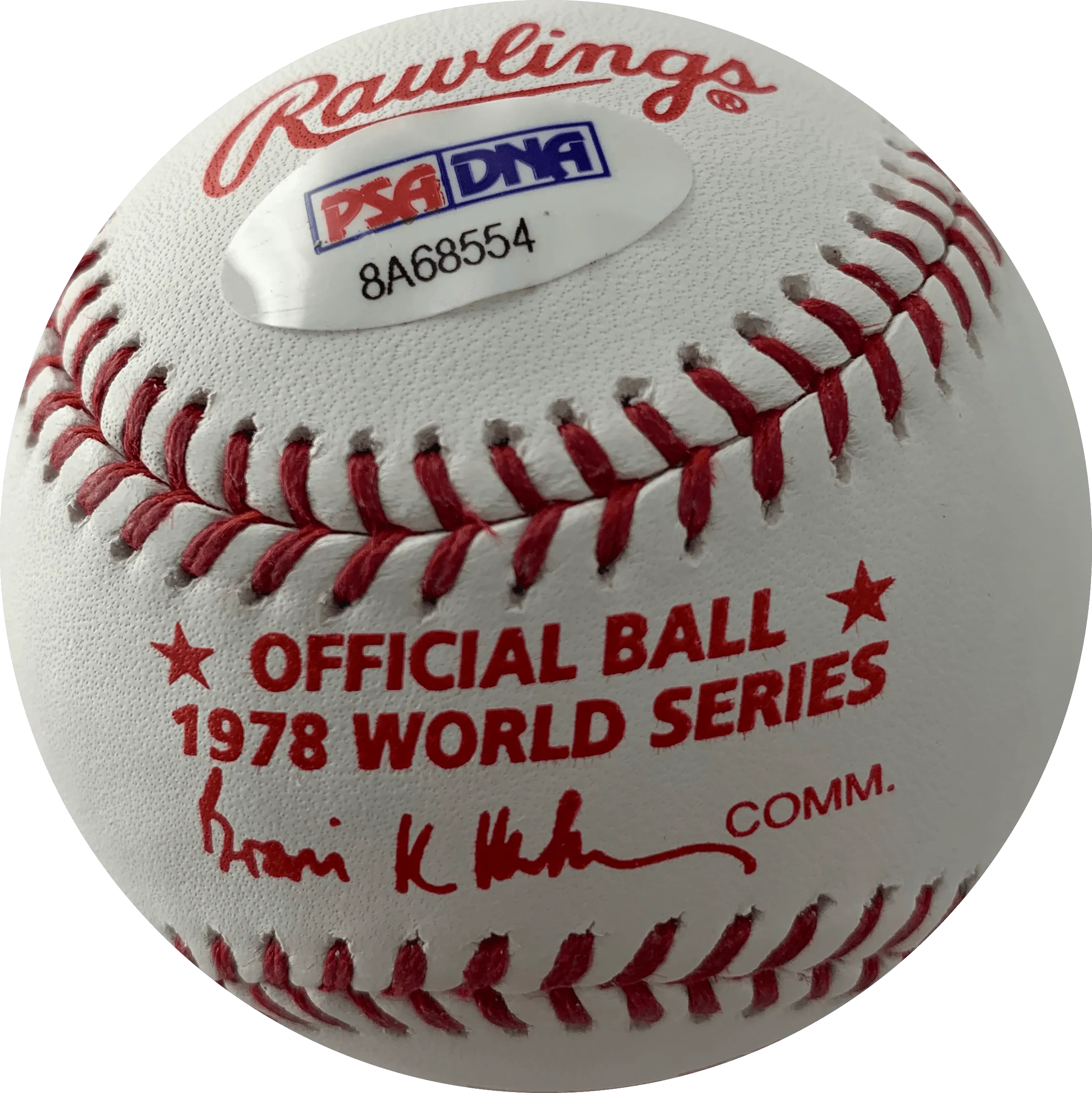 Lou Piniella Autographed Yankees 1978 World Series Rawlings Official Major League Baseball (PSA) w/ Rare W.S. Champs Inscription