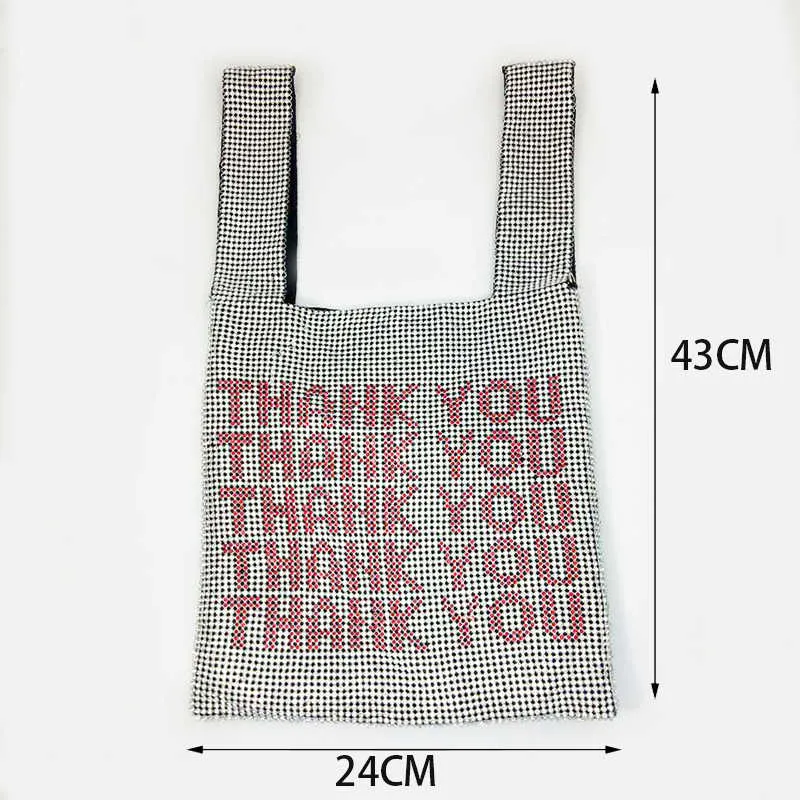 Luxury rhinestone crystal thank you handbag