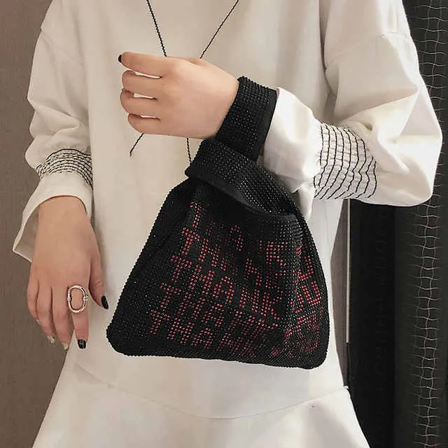 Luxury rhinestone crystal thank you handbag