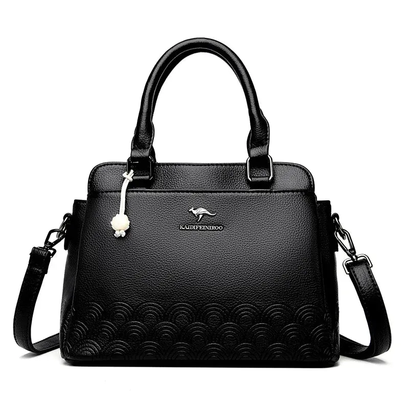 Luxury Soft Leather Crossbody Bag – High-Capacity Shoulder Handbag