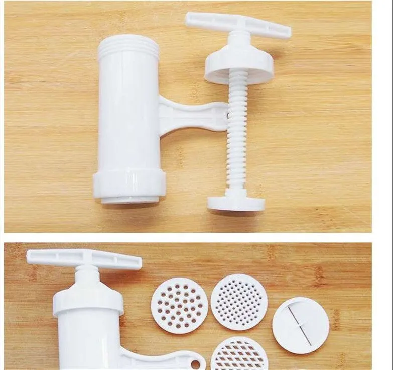 Manual Noodle Pasta Maker Machine With 5 Pressing Molds Making Spaghetti Kitchen Cooking Tools