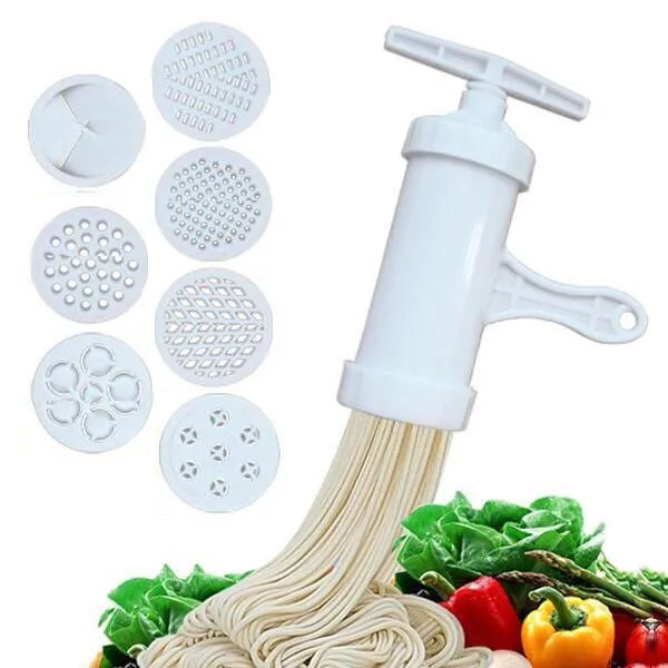 Manual Noodle Pasta Maker Machine With 5 Pressing Molds Making Spaghetti Kitchen Cooking Tools