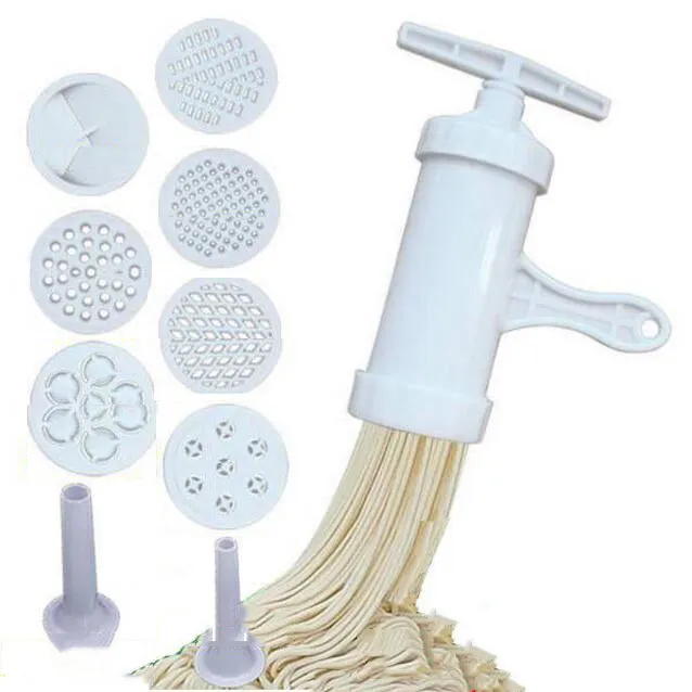 Manual Noodle Pasta Maker Machine With 5 Pressing Molds Making Spaghetti Kitchen Cooking Tools