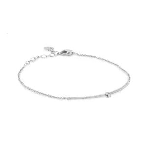 Marco Bicego Bi49 Collection 18K White Gold and Diamond Bar Bracelet