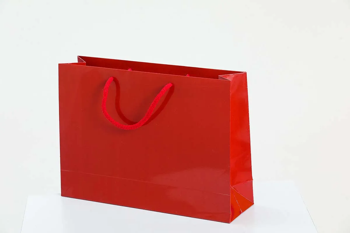 Medium Red Glossy Laminated Uk Carrier Bags