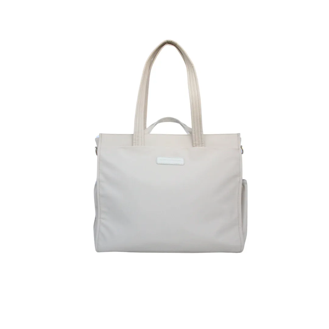 Megan Nylon Tote — Beige (Pre-Order: Ships 2/7)