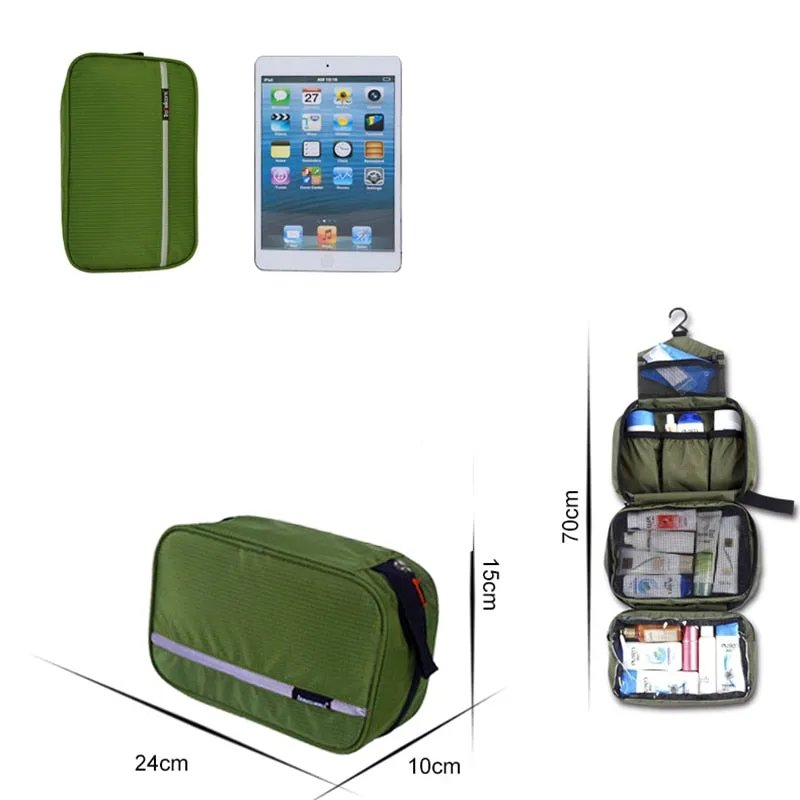 Men Toiletry Bag Travel Hook Cosmetic Bag Green Make Up Pouch Toiletries Beauty Organizer Bathroom Neceser Makeup Storage Bag
