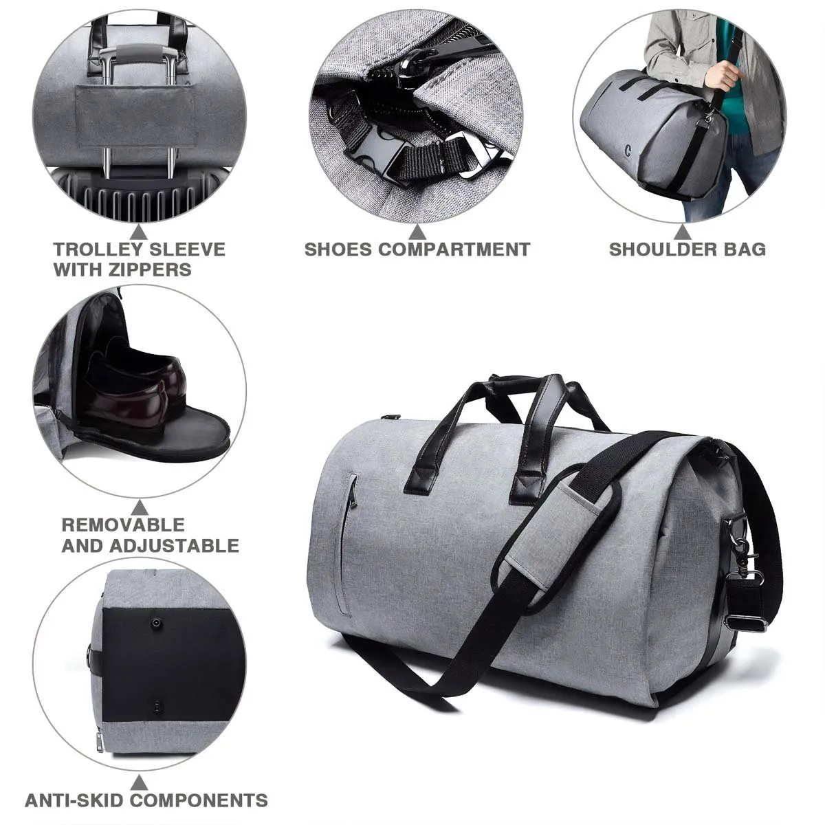 Men's Convertible Garment Duffel Bag