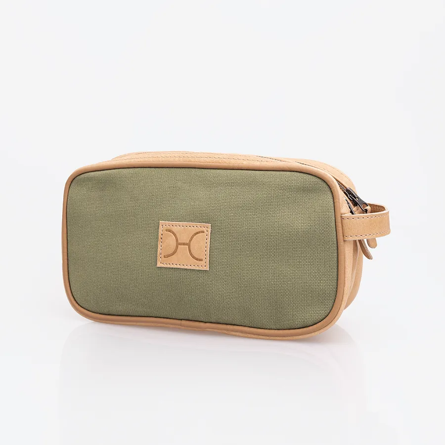 Men's Double Zip Vanity Wax Canvas & Leather