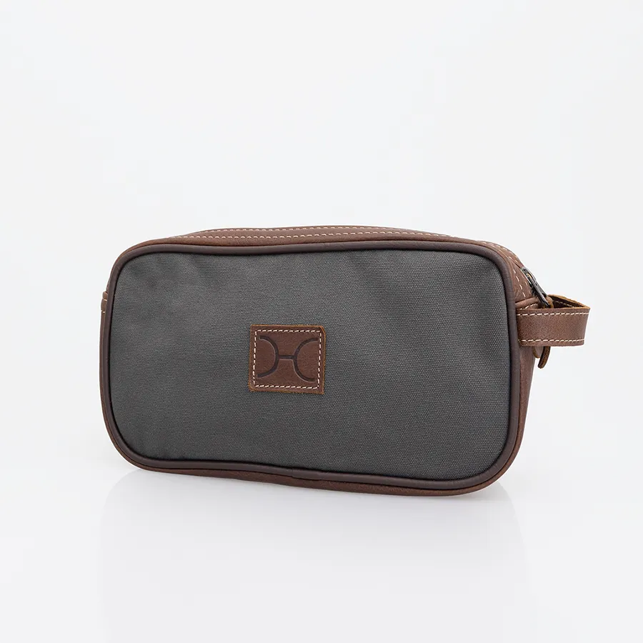Men's Double Zip Vanity Wax Canvas & Leather