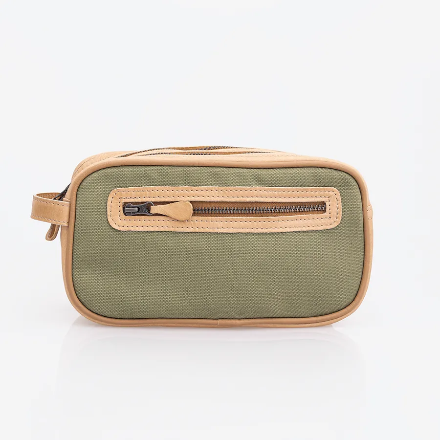 Men's Double Zip Vanity Wax Canvas & Leather