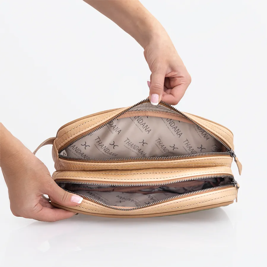 Men's Double Zip Vanity Wax Canvas & Leather