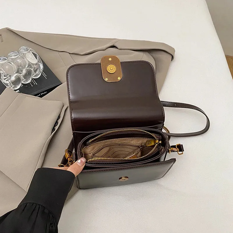 Mini PU Leather Flap Crossbody Bag