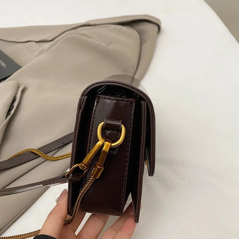 Mini PU Leather Flap Crossbody Bag