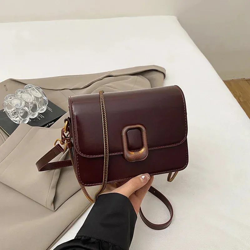 Mini PU Leather Flap Crossbody Bag