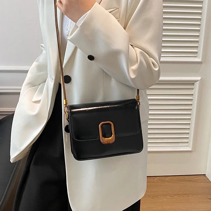 Mini PU Leather Flap Crossbody Bag
