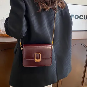 Mini PU Leather Flap Crossbody Bag