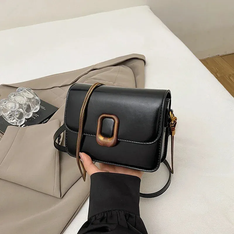 Mini PU Leather Flap Crossbody Bag