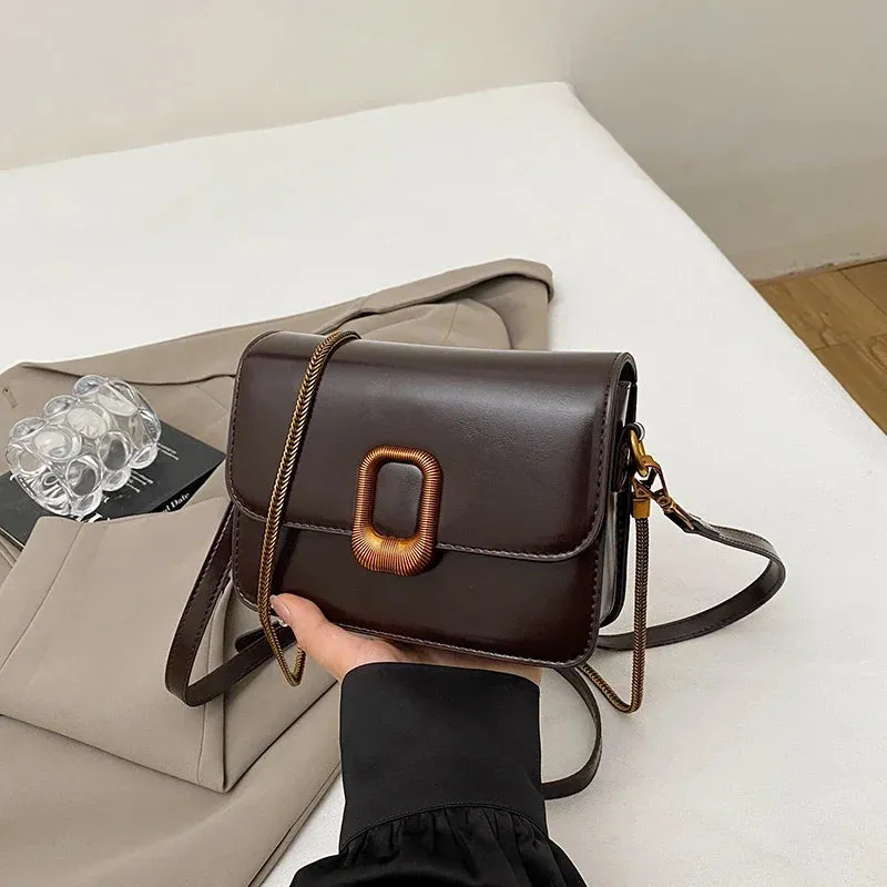 Mini PU Leather Flap Crossbody Bag