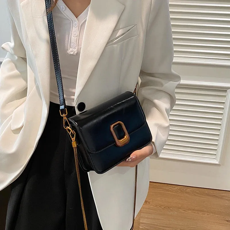 Mini PU Leather Flap Crossbody Bag