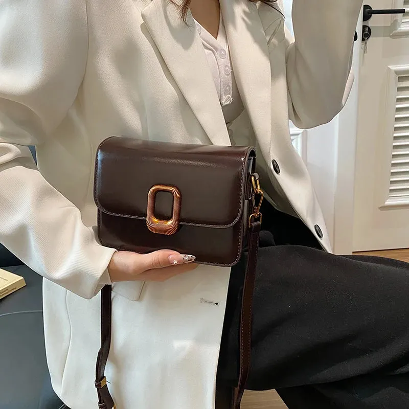Mini PU Leather Flap Crossbody Bag