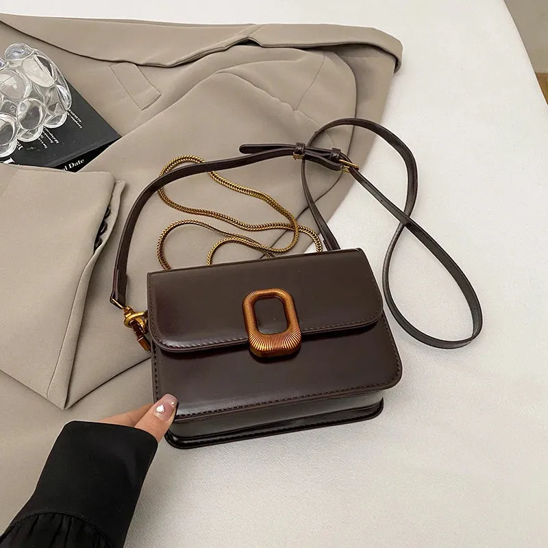 Mini PU Leather Flap Crossbody Bag