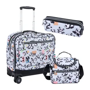 Mist Panda School Bag Trolley Set of 4(Lunch Bag & Pencil Case) Lunch Box