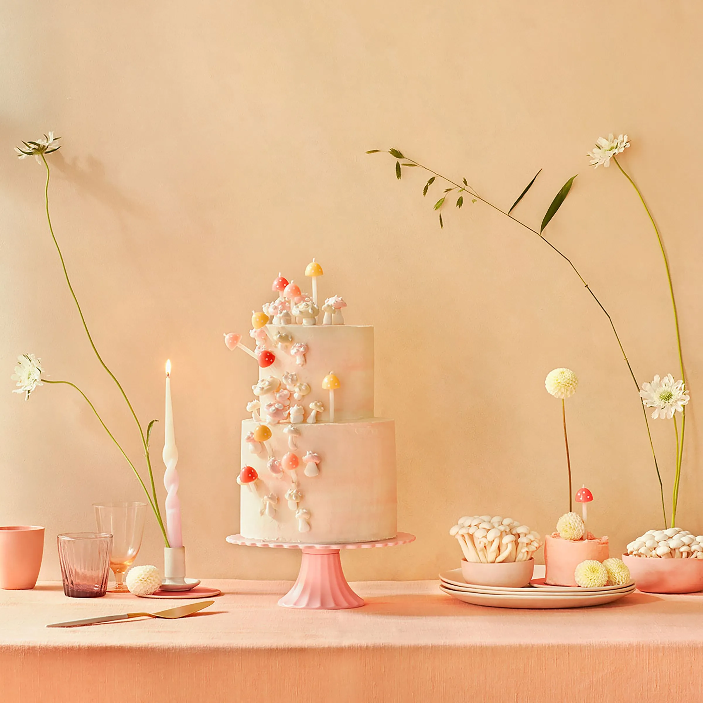 Mushroom Birthday Candles (x 6)