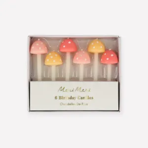 Mushroom Birthday Candles (x 6)