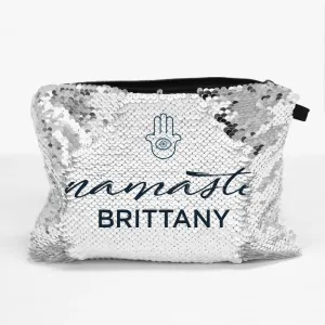 Namaste Custom Flip Sequin Makeup Pouch Bag