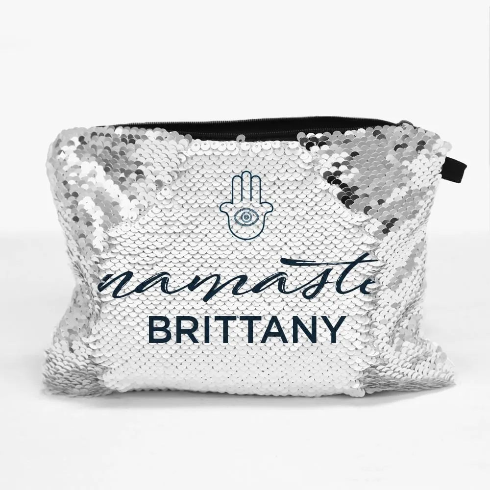 Namaste Custom Flip Sequin Makeup Pouch Bag