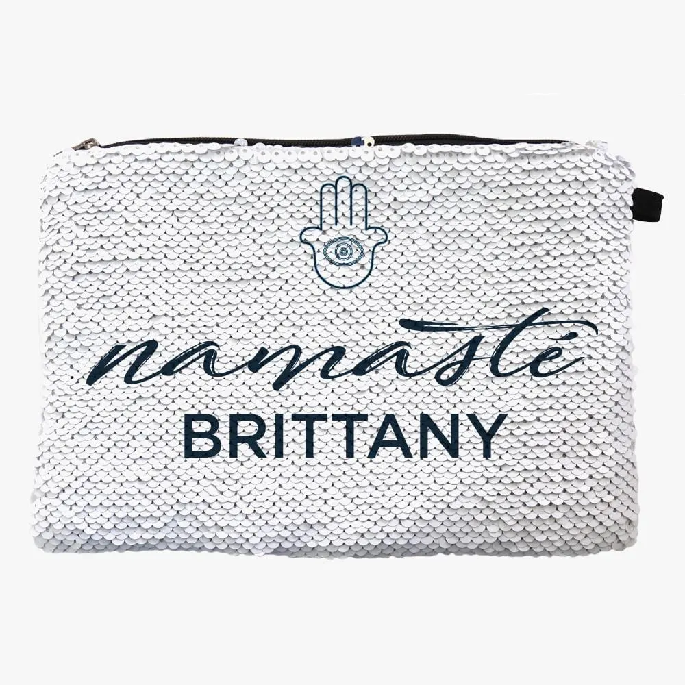 Namaste Custom Flip Sequin Makeup Pouch Bag