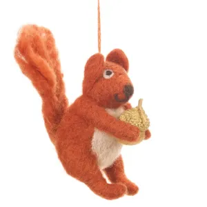 Natural Felt Decoration | Squirrel   Acorn