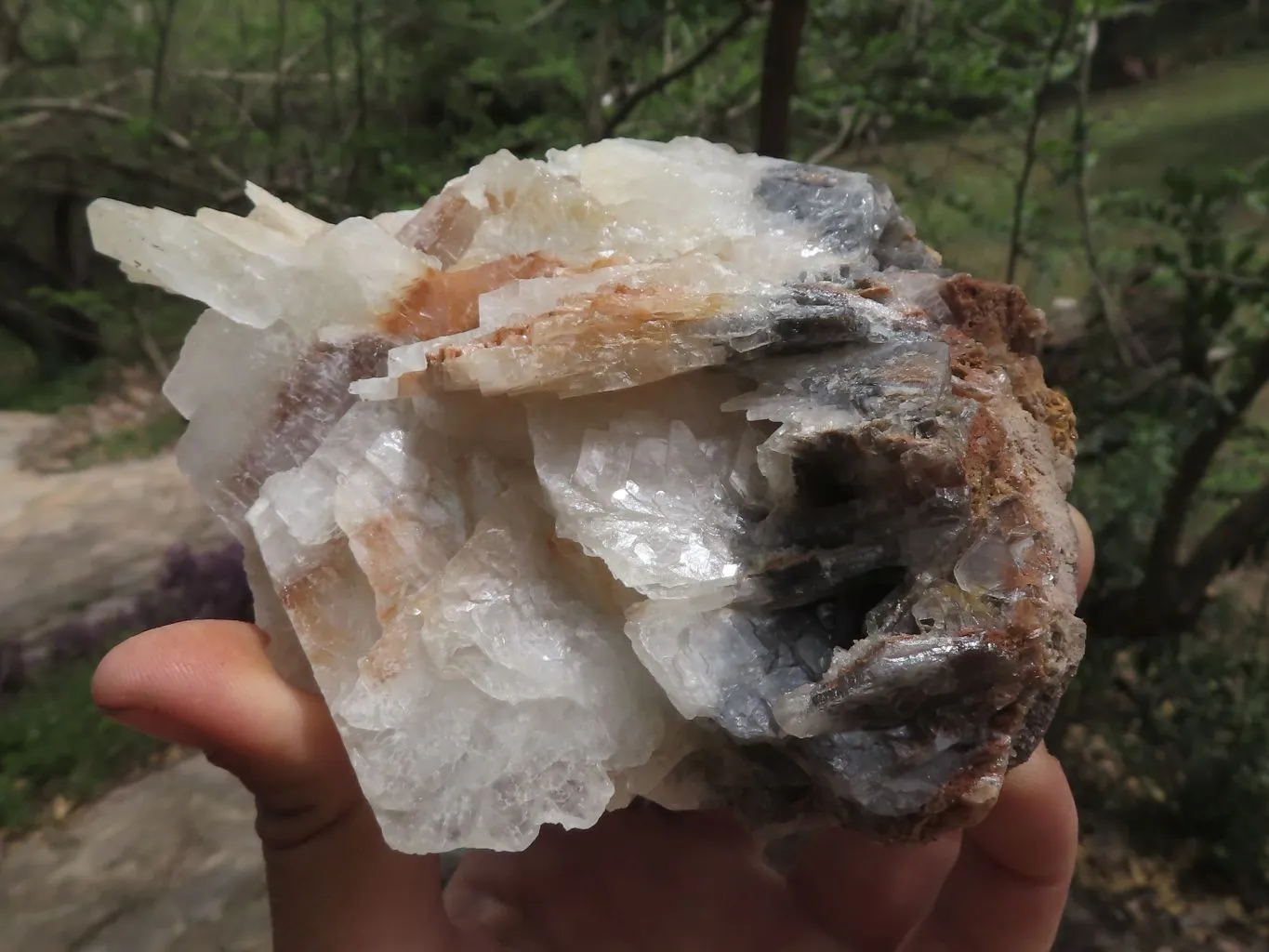 Natural Rare Bladed Barite Specimens x 2 From Congo