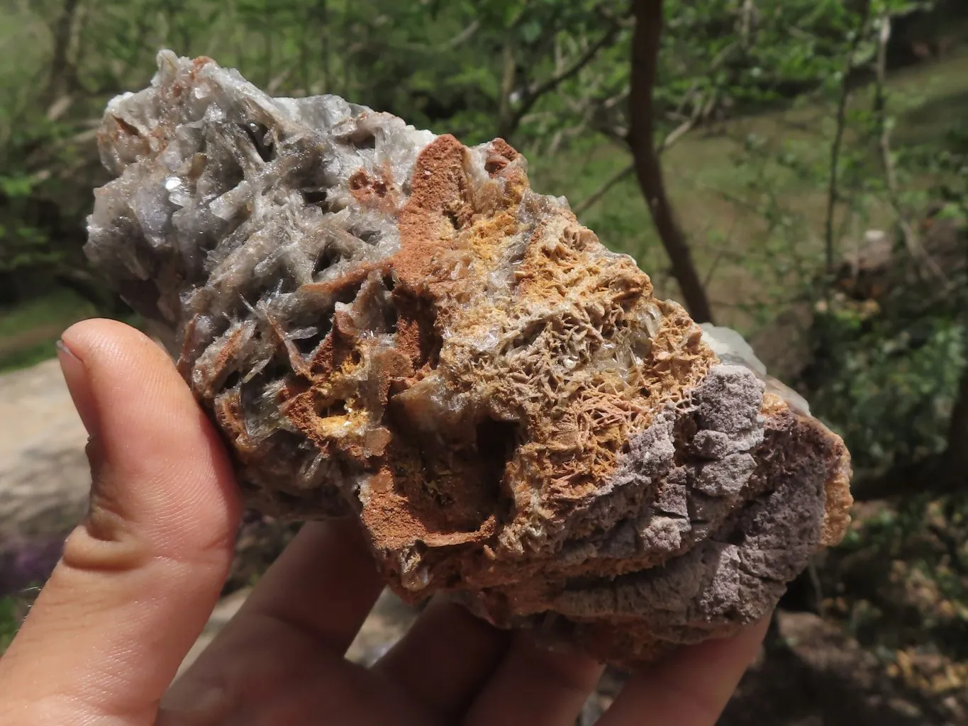 Natural Rare Bladed Barite Specimens x 2 From Congo