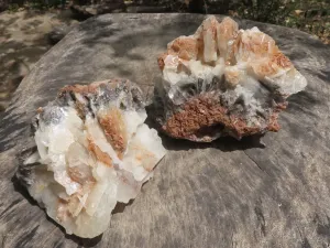Natural Rare Bladed Barite Specimens x 2 From Congo