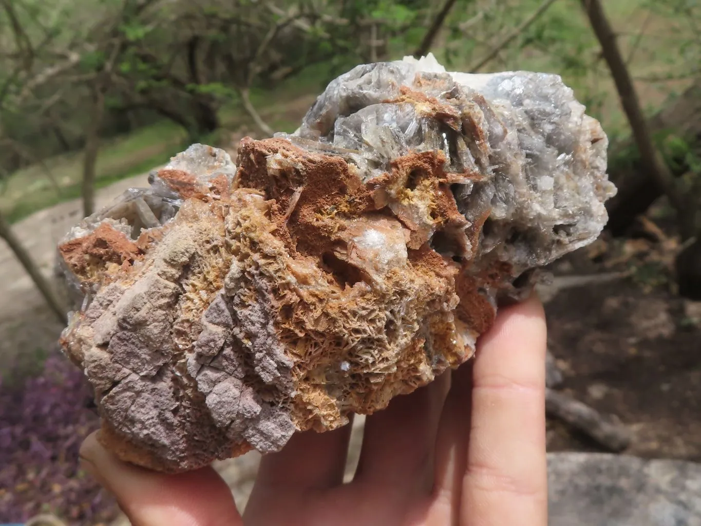 Natural Rare Bladed Barite Specimens x 2 From Congo